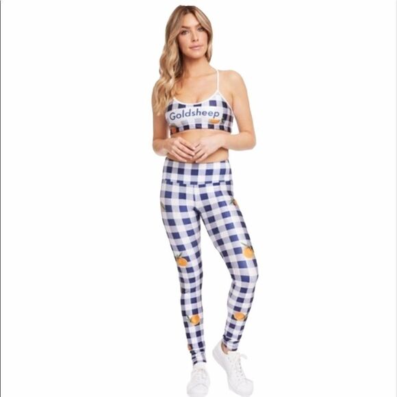 nwt Goldsheep citrus gingham leggings sz xs - Picture 3 of 8